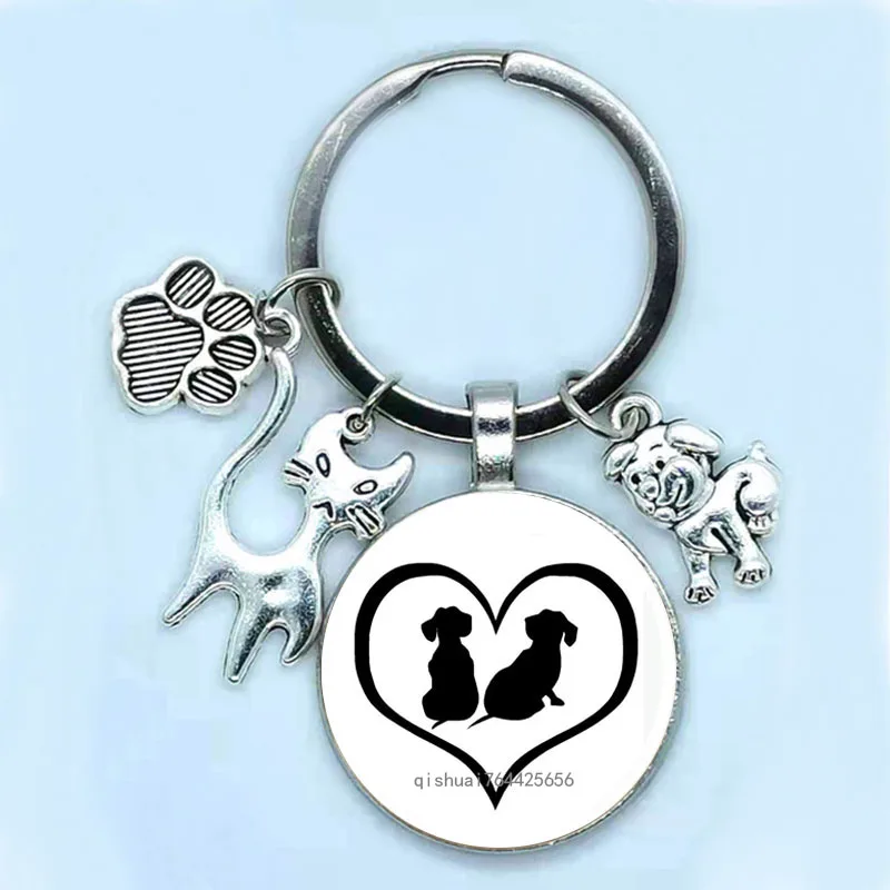 Новинка 2022 цепочка для ключей из сплава с надписью на тему любви кота домашнего