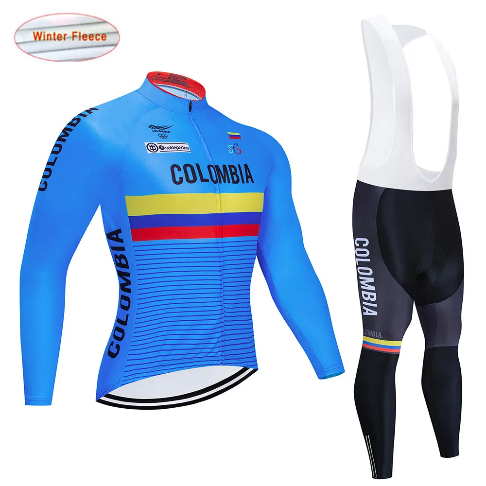 COLOMAIAPro Команда Мужчины Велоспорт куртки зима Термальность флис Джерси велосипед
