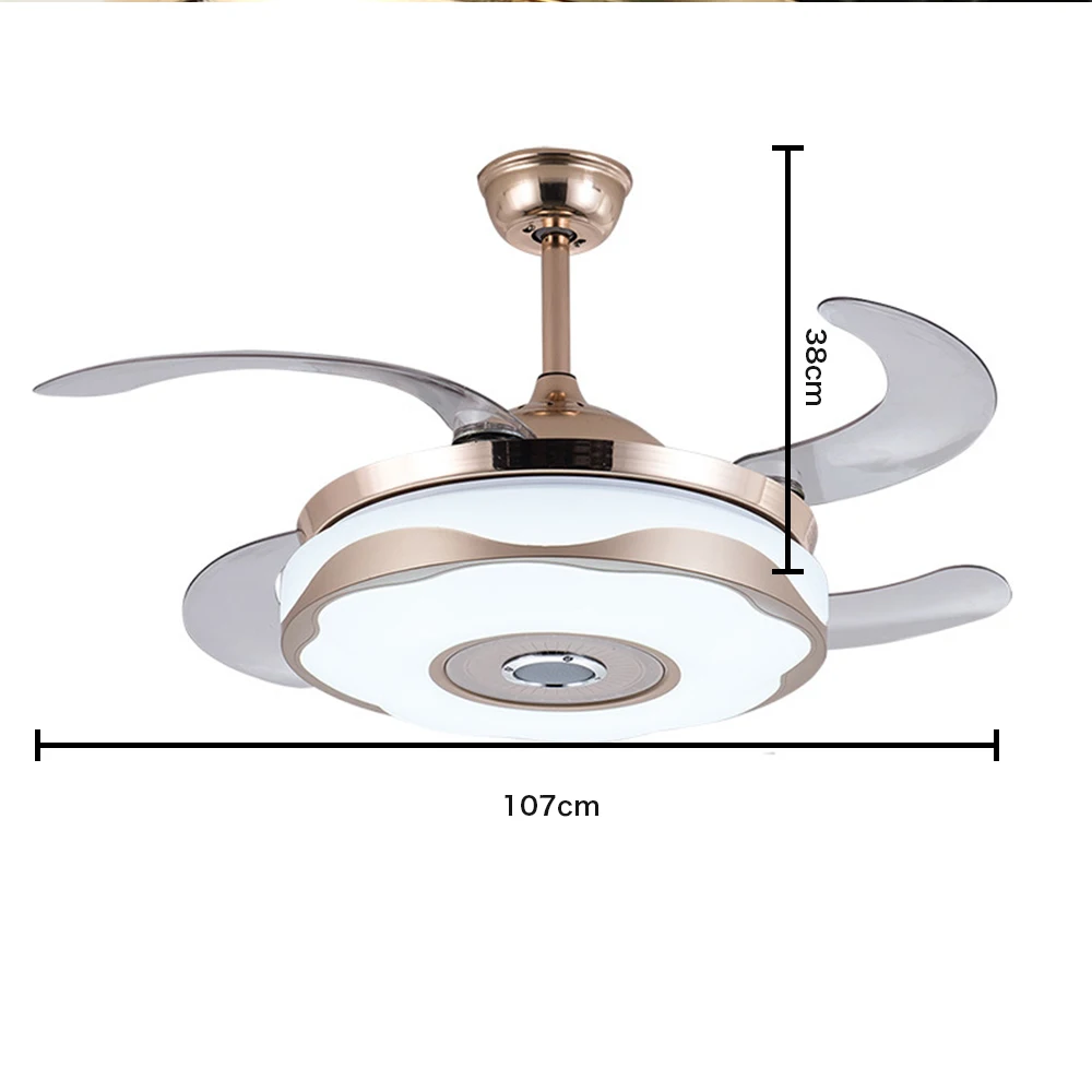 

42 inch ceiling fan music lamp Bluetooth app LED Fans thin dimming remote control lamp Invisible Leaves timing 72w Modern home