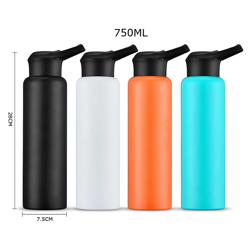 Спортивные вакуумные фляжки с двойными стенками из нержавеющей стали 750 304 мл