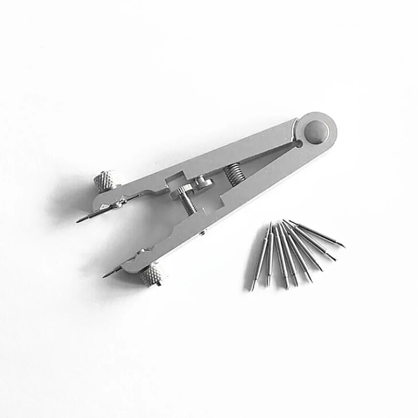 

Spring Bar Plier Tool with 8 Watch Pins, for Watch Wrist Bands Strap Removal Repair Fix, V-Type Watch Bracelet Removal Tool