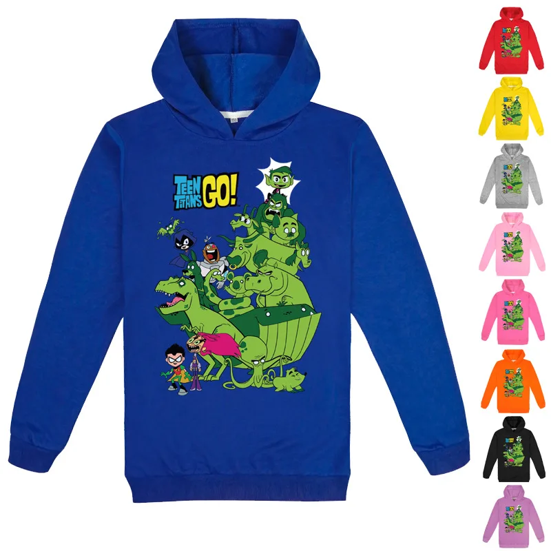 

DLF 2-16Y Kids Teen Titans go hoodie Boys Hoodies and Sweatshirts Baby Girls Outwear&Coat Teenagers Cartoon Tops Casual Hip Hop