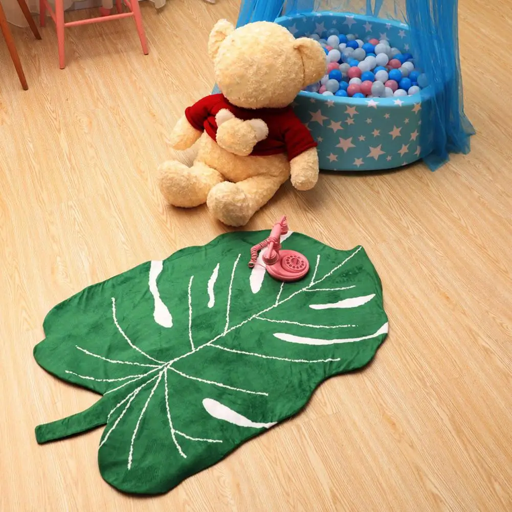 Нескользящий мягкий банановый коврик в форме листьев детский игровой для