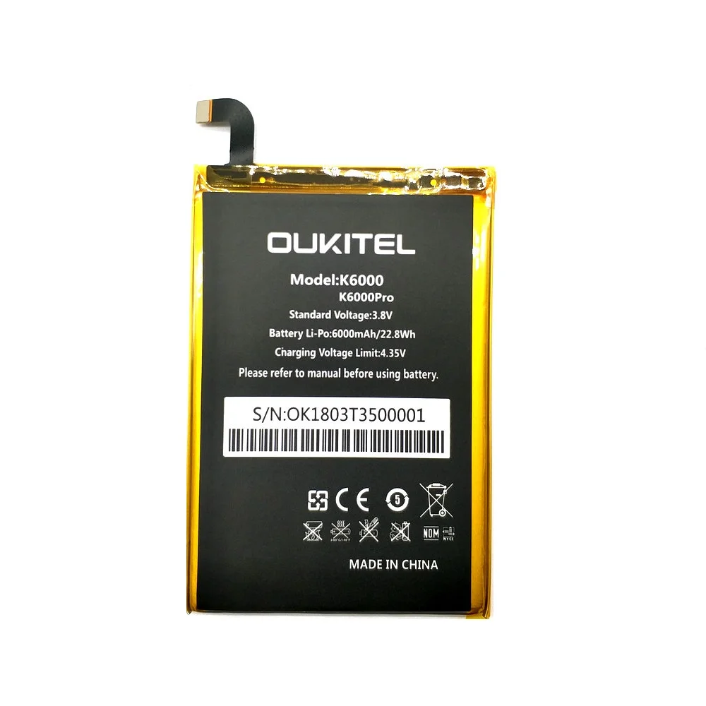 Новый аккумулятор Oukitel K6000 высокого качества 6000 мАч запасная батарея для pro