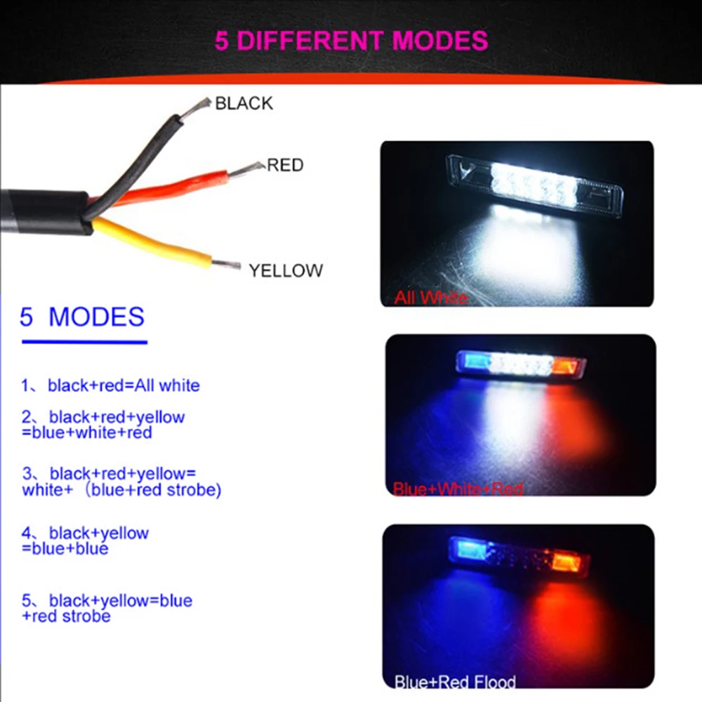 

For Jeep SUV Moto LED work Lights 48W Work LED Bar Replacement Portable