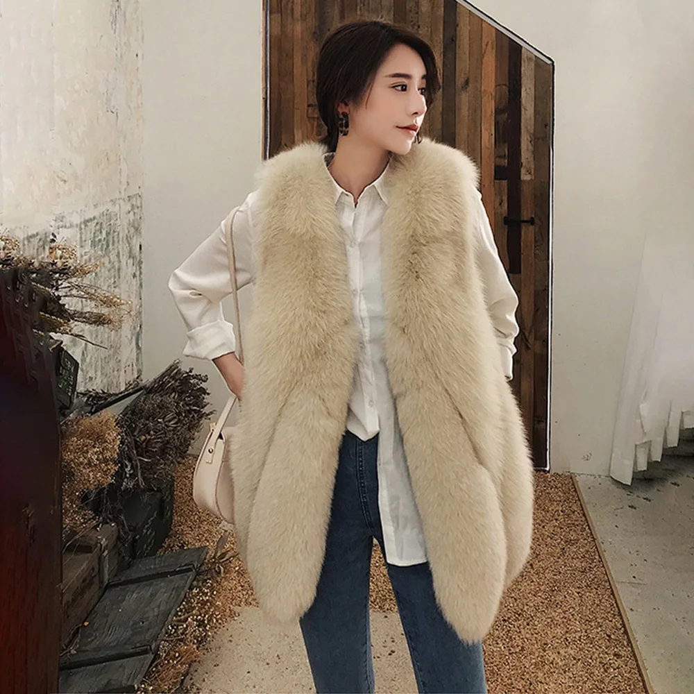 Enlarge TOPFUR Natural Real Fox Fur Vest Genuine Fox Fur Thick Warm Winter Women Gilet Luxury Top Fashion Overcoat Slim Female Jacket