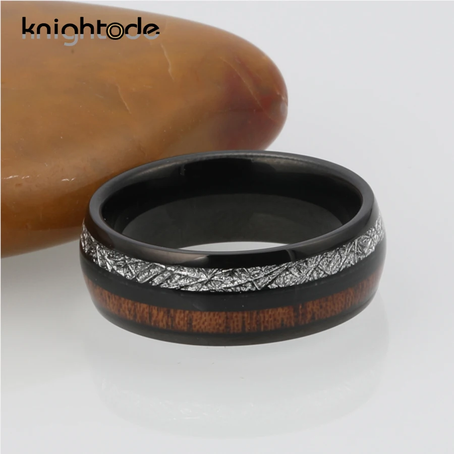 8 мм черный/розовое золото вольфрамовый Карбид свадебный браслет белый