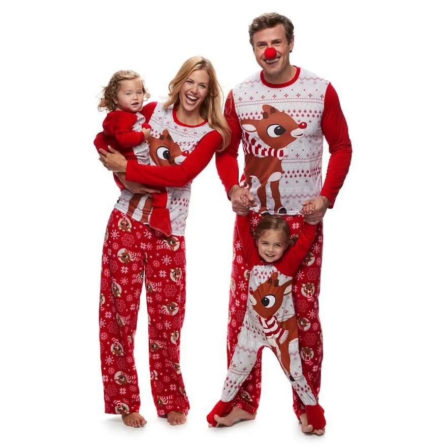 

2021 Family Christmas Pajamas Matching Fox Clothes Set New Year Mom and Daughter Father Mother Son Outfit Kid Baby Nightwear