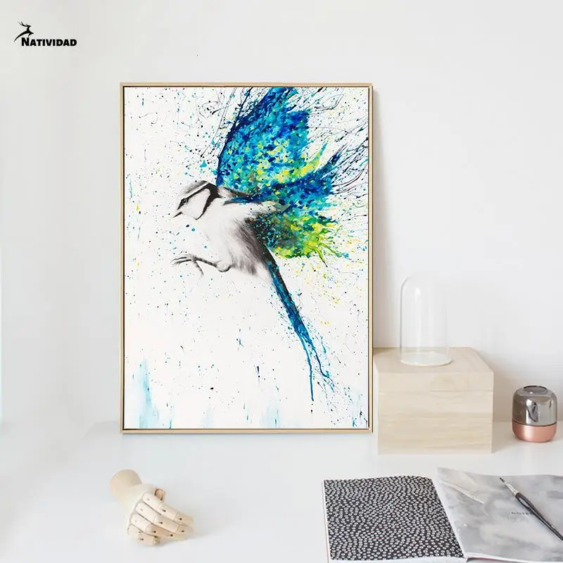 

Watercolour Flying Birds Abstract Wings Canvas Painting Modern Posters and Prints Wall Art Pictures for Living Room Home Decor