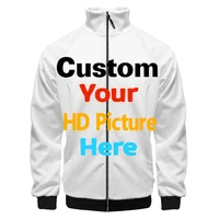 ogkb custom stand collar jacket diy print your own design logo photos 3d zipper coat jackets outerwear drop shipper wholesaler