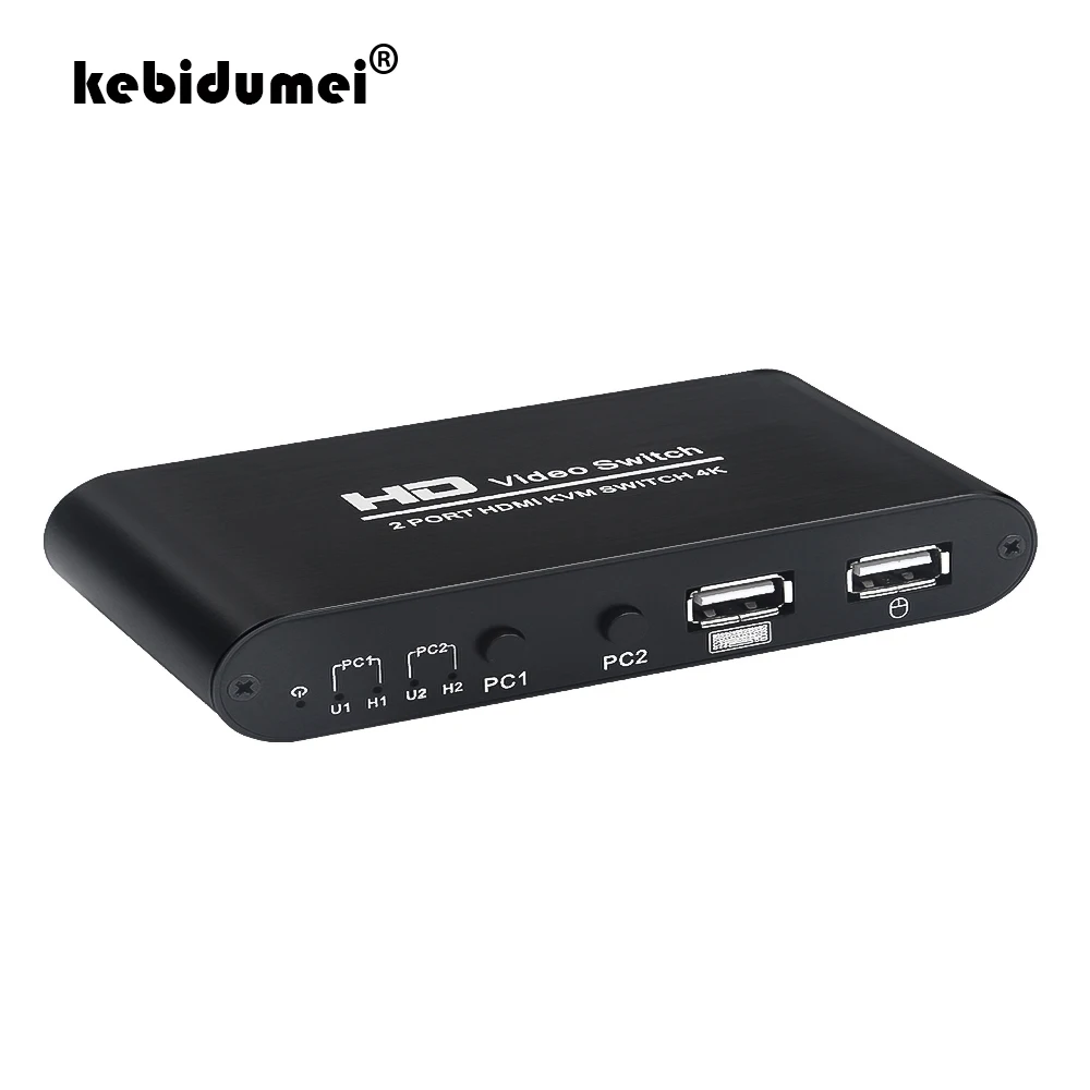 4K x 2K Ultra HD USB HDMI KVM переключатель 2 порта сплиттер для двойного дисплея экрана