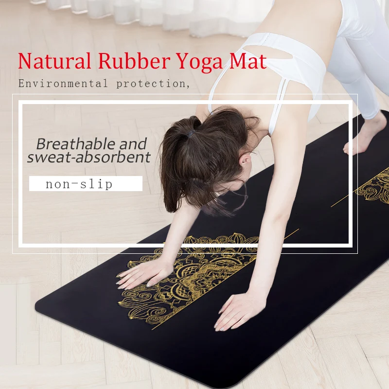 

YUREN Natural Rubber PU Yoga Mat Extra Wide Non Slip Sweat-Absorb Workout Mat for Ashtanga Pilates Bikram Bikram Workout