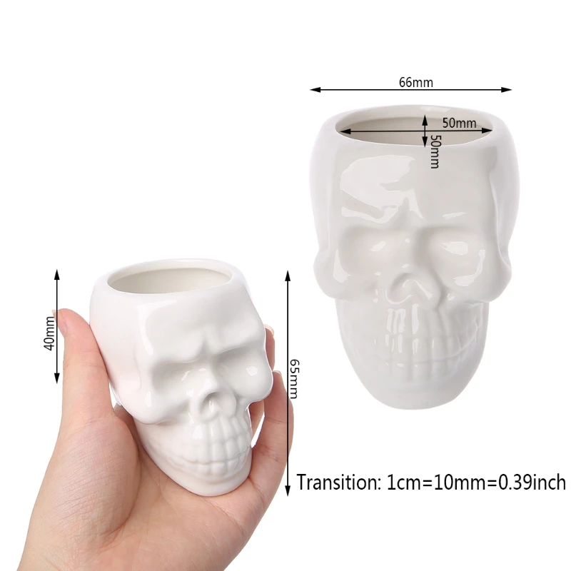 Креативный керамический цветочный горшок с черепом декоративный контейнер для