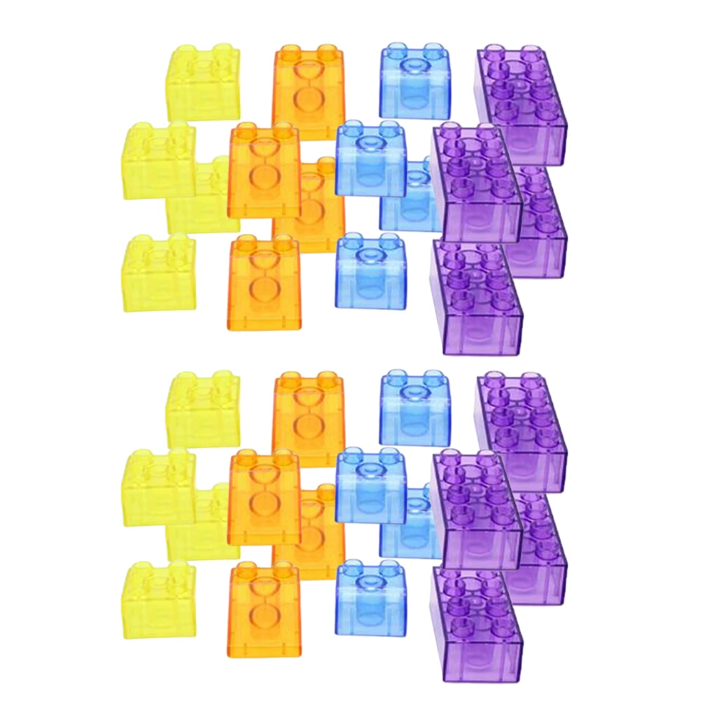 

90pcs Transparent Building Blocks Creation Game Kids Colorful Shape Toy