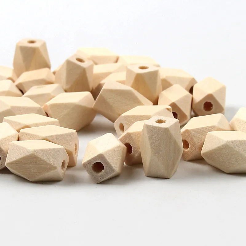 10 шт. длинные геометрические бусины из натурального дерева без свинца для