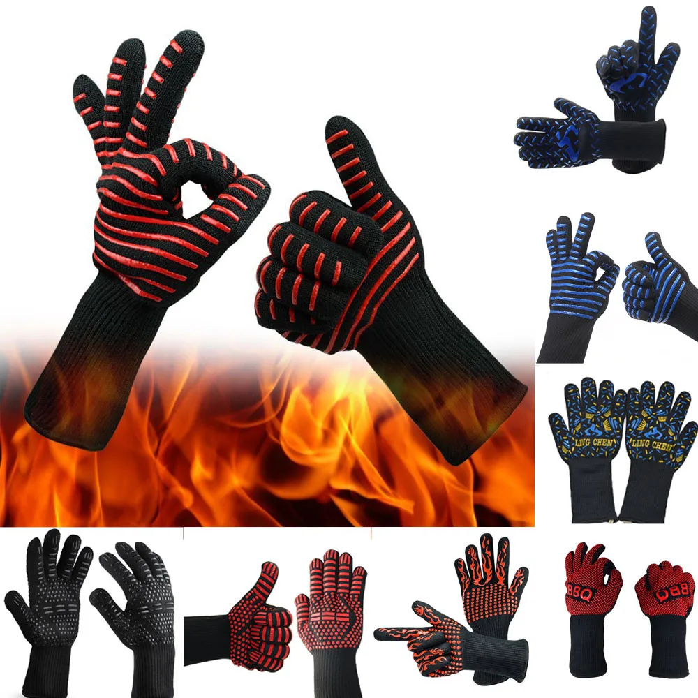 

1Pc Hot BBQ Grilling Cooking Gloves Extreme Heat Resistant Oven Welding Gloves Meshes Grate Net Camping Hiking Outdoor Grill