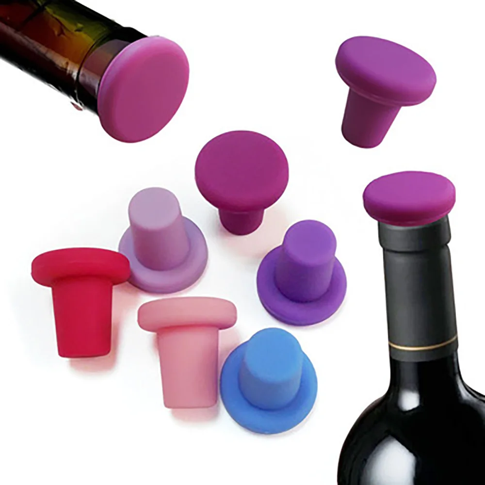 

2PCS Bottle Stopper Bottle Caps Wine Stopper Family Bar Preservation Tools Silicone Creative Design Safe And Healthy