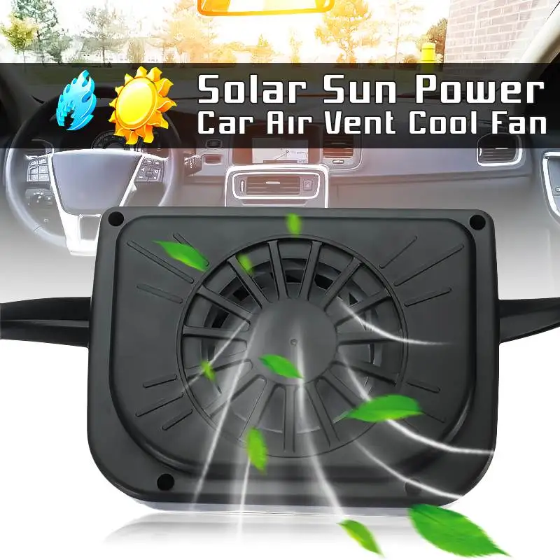 

2pcs Solar Sun Power Solar Energy Fan Car Auto Fan Air Vent Cool Cooler Ventilation System Radiator Car Window Cooling Fans