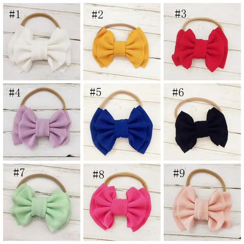 

Baby Big Bow Headband Knot Toddler Turban Baby Girls Head Wrap Nylon Elastic Newborn Headwear Hair Accessories 9 Colors