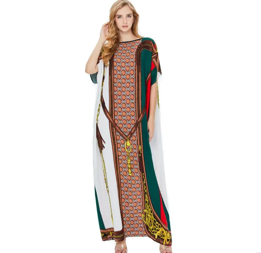 Женское платье с коротким рукавом в арабском этническом стиле