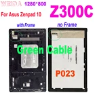 ЖК-дисплей 10,1 дюйма для Asus Zenpad 10, Z300, Z300C, зеленый кабель 1280*800, сенсорный экран в сборе с рамкой P023 CLAA101WR61 для Z300C LCD