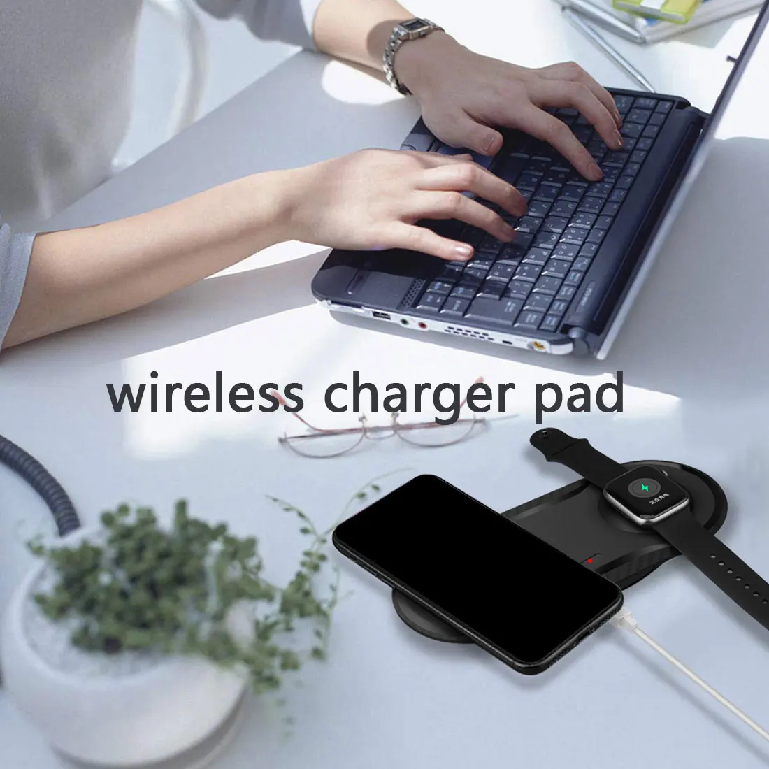 

15W Double Qi Wireless Charger Pad for iPhone 12 11 XS XR X 8 AirPods Pro Samsung S20 S10 S9 15W Dual Fast Charging Dock Station