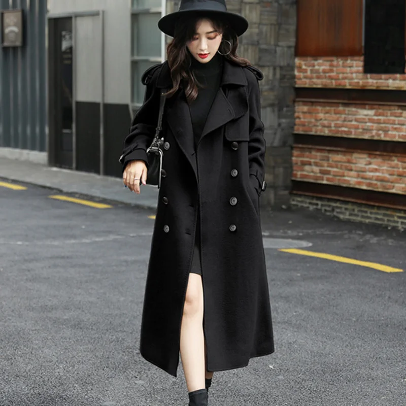 Осенне-зимнее женское пальто 2019 повседневные шерстяные однотонные куртки