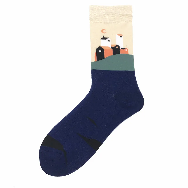 socks 02 Kawaii/женские носки с цветочным рисунком; милые женские носки с абстрактным принтом; хлопковые короткие креативные носки с животными; теплые забавные зимние носки до щиколотки - Цвет: socks 02