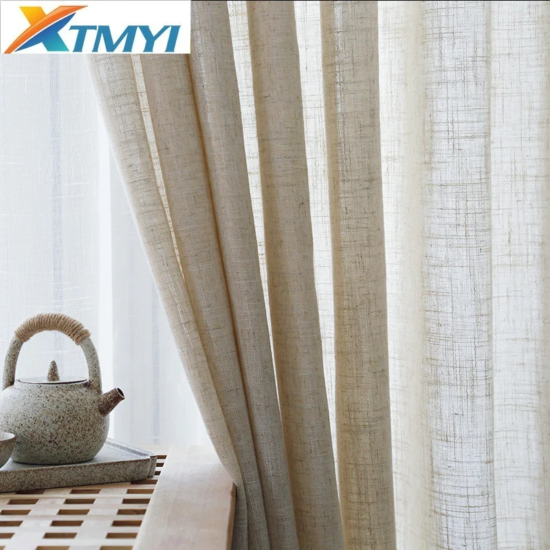 

XTMYI Linen Tulle Curtain for Living Room The Bedroom Kitchen Sheer Curtains for Window Voile Curtains Sheer Windows Drape Door