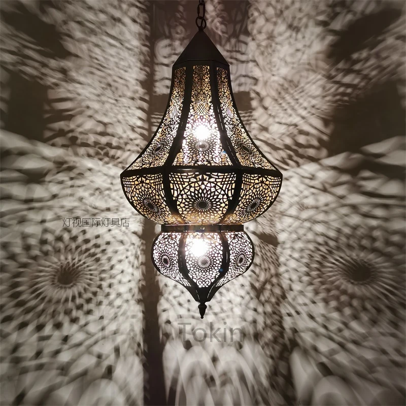 

Morocco Hollow Carved Vintage Exotic Restaurant and Cafe Hotel Homestay Bar Club Handmade Finish Chandelier