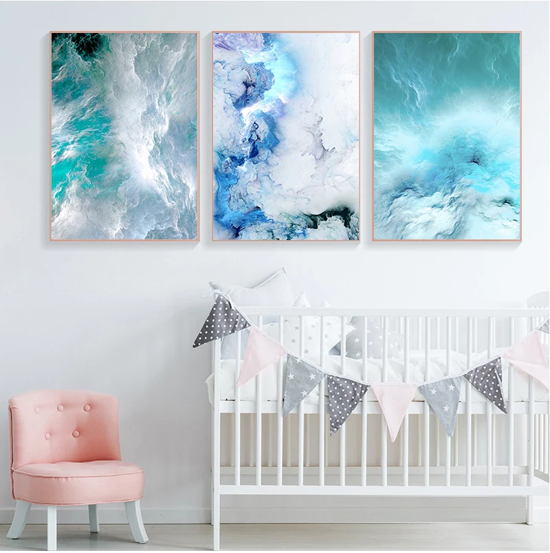 

Современный абстрактный холст синий мрамор волна настенная живопись скандинавский s и принты настенные картины для гостиной Декор