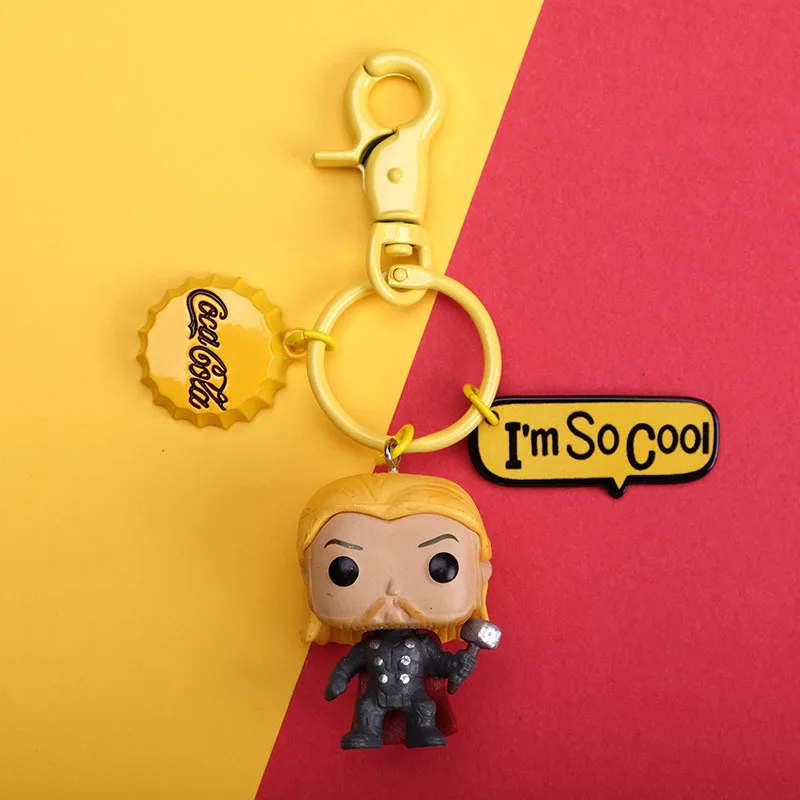 

Marvel Legends Avengers Cartoon Cute Key Chain Captain America Iron Man Spider-Man Keychain Female Diy Gifts Wholesale Keyring