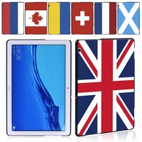 case for huawei mediapad t5 10 10 1 inch tablet pc plastic national flag series pattern slim protective shell