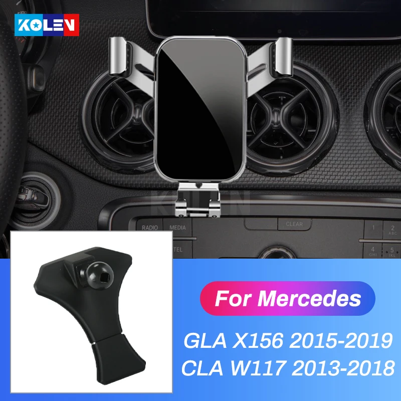 Car Mobile Phone Holder For Mercedes Benz GLA X156 2015-2019 CLA W117 2013-2018 Gravity Stand GPS Air Vent Bracket Accessories