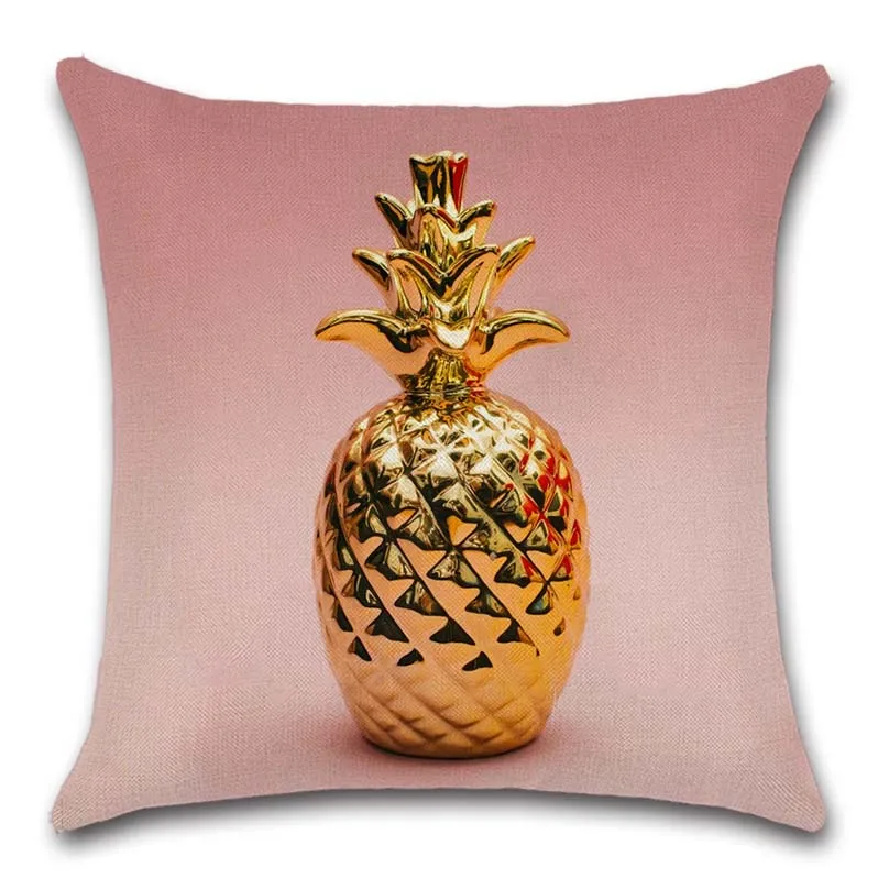 Наволочка в виде ананаса кактуса золотого розового бежевого цветов - купить по