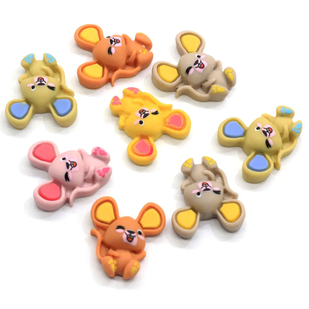 

20/100pcs Mix Colors Cute Resin Animal Mouse Flatback Cabochons Miniature Cartoon Anime Art DIY Hair Clip Decoration Charms