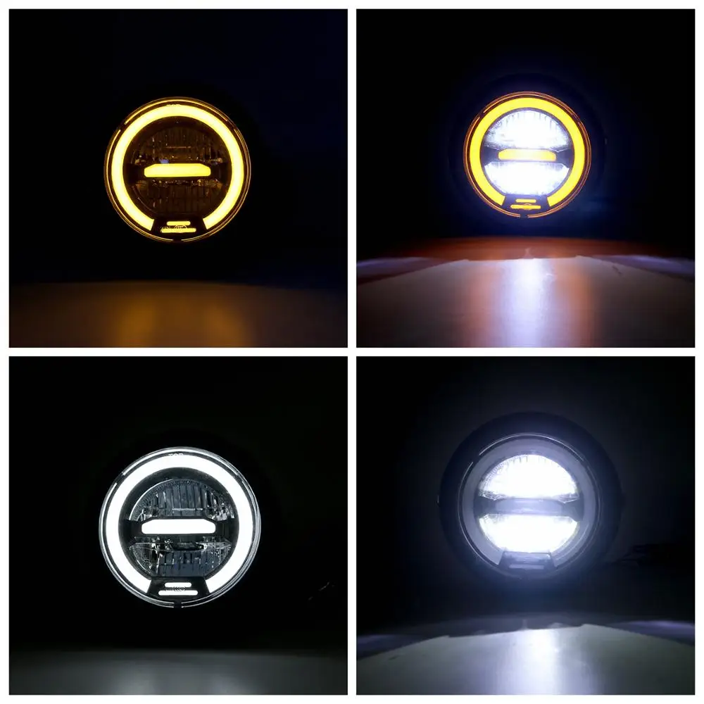 DRL LED 6 8 &quotкруглая Классическая винтажная фара дальнего и ближнего света с вилкой
