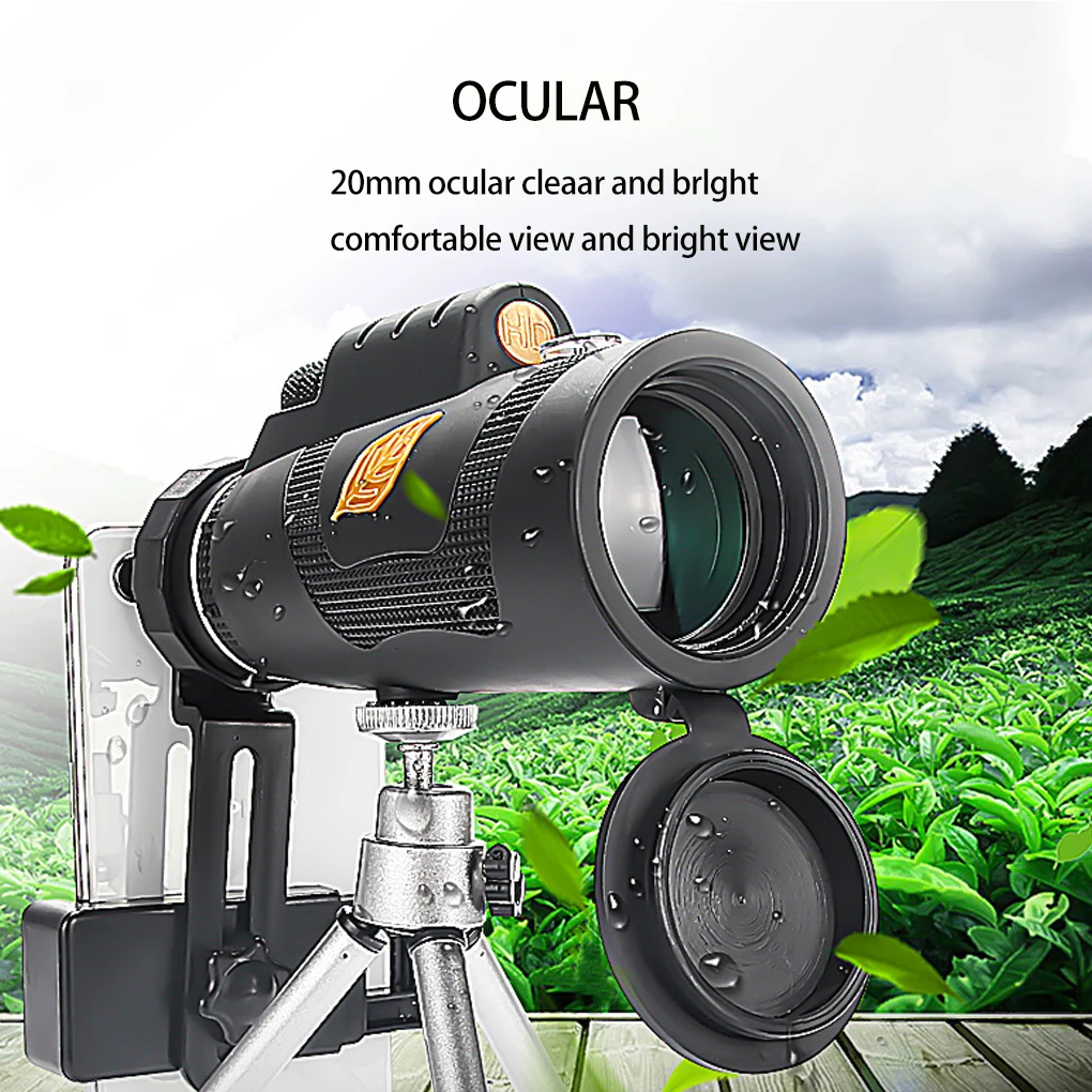 12x50 Powerful Monocular Telescope Pocket Optional Zoom Scope With Smart Phone Holder Suitable For Hiking Camping Accessories