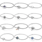 Оригинальные моменты бабочка Снежинка листья застежка змея цепочка Браслет Подходит для Pandora бусины из стерлингового серебра 925 очаровательные ювелирные изделия