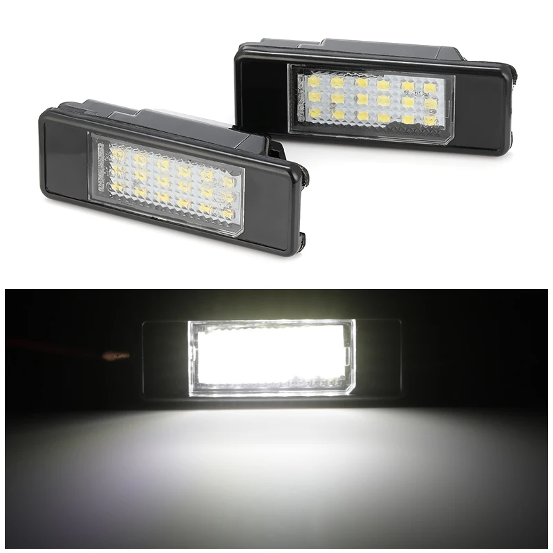 

2PCS Car Rear Seat 18 LED SMD License Plate Lamp 6000K For Peugeot 106207307307308406407508 For CITROEN C3 C4 C5 C6 C8