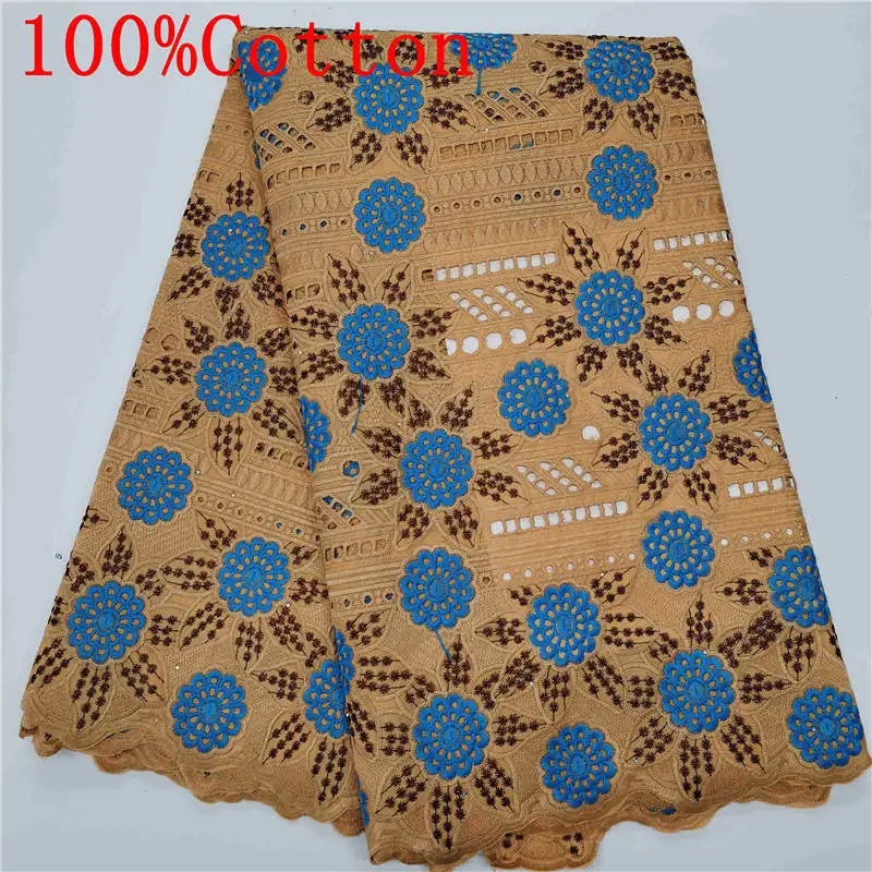 

2020 Latest High Quality Swiss Voile Lace Fabric 5 Yards Embroidered Beaded Cotton Lace Fabric For Wedding Party Dress! HLFN1127
