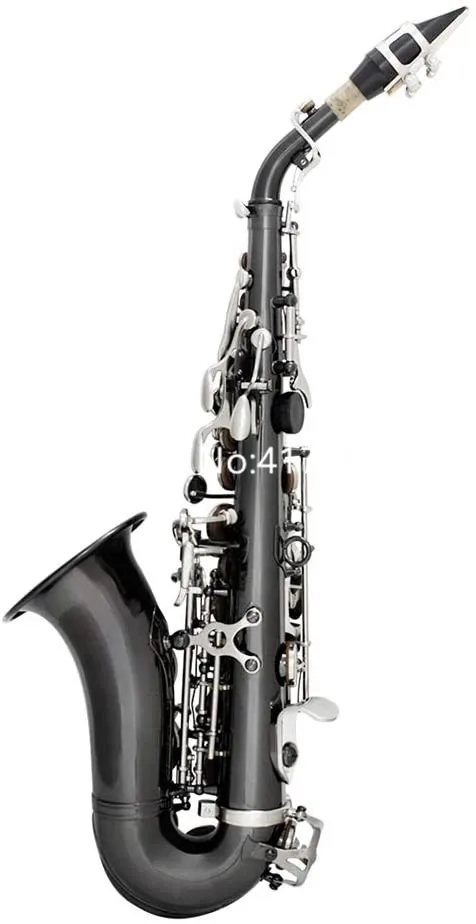 Пользовательский логотип изогнутый саксофон сопрано B плоский черный корпус