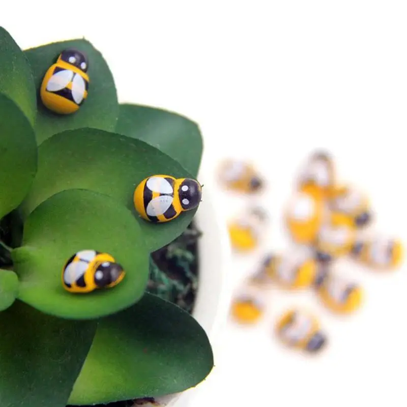 100 шт. DIY Мини рюкзак с изображением пчелы деревянная Божья коровка наклейки и