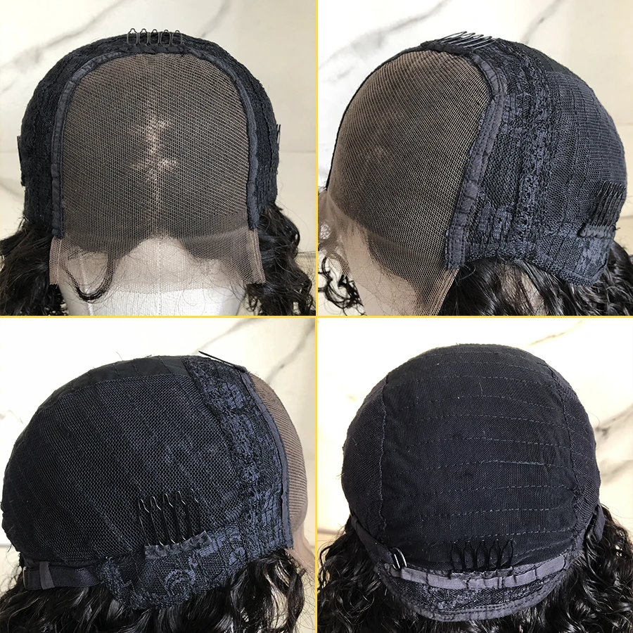 

Wowangel 180% Density 4*4 Closure Lace Front Human Hair Wigs Middle Part With Pre Plucked Brazilian Remy Hair For Black Woman
