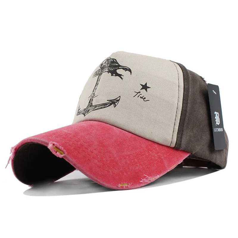 

hip hop snapback hats couples hat Man Woman pure cotton baseball caps do old pirate ship anchor gorras wash cap