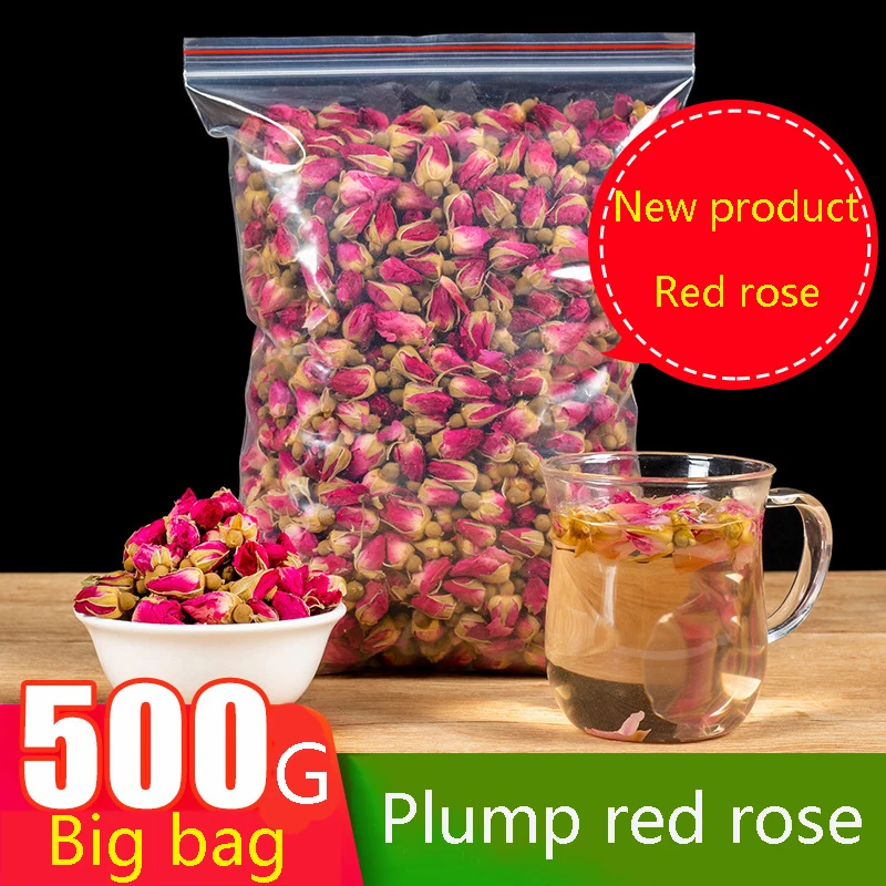 

Natural Dried Pink Rose Buds Flower cha Rose Buds Organic 100g/300/500g Pack Girl Women Gift Wedding Decoration