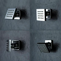 free ship solid brass square massage body spray jets bathroon shower system set of 4 in chrome