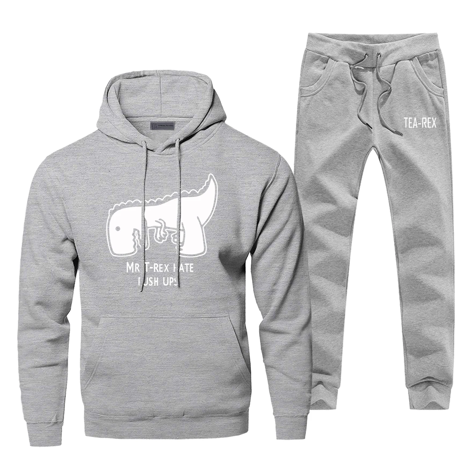 

Mr Trex Hate Push Ups Hoodies Pants Set Sweatshirts Streetwear Crewneck Pullover Suit Sweatpant Tracksuits Sportwear Men Tops
