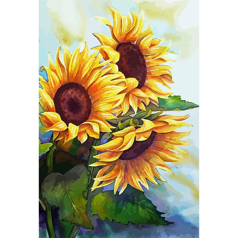 

Flower Sunflower Printed Canvas 14CT Cross Stitch Kit Embroidery Handiwork Painting Hobby Needlework For Adults Gift Promotions
