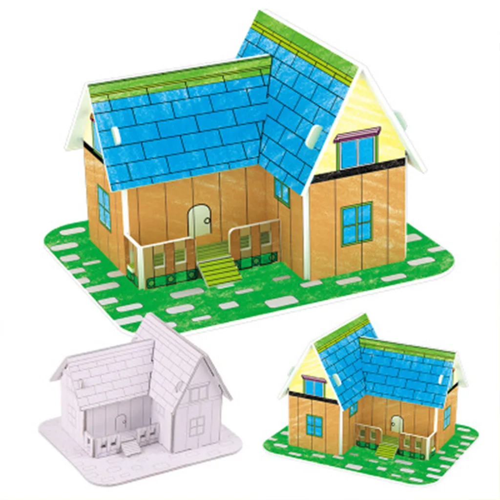 Пазлы обучающая игрушка ручная работа 3D модель картонная головоломка Собранный